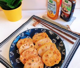 #给年味整点鲜的#和合如意-虾滑藕夹的做法