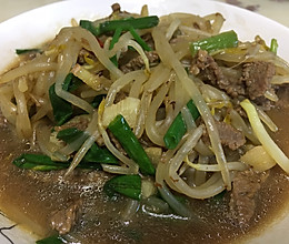 豆芽炒牛肉的做法