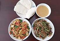 孜然炒肉丝，火腿炒豆腐卷的做法