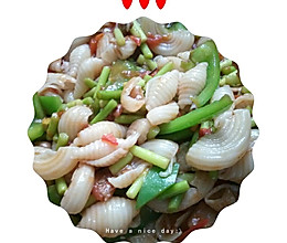 青椒肉片贝壳面的做法