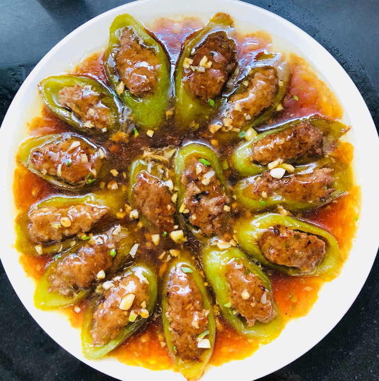 肉馅青椒的做法