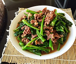 芥兰炒牛肉/牛肉芥兰炒饭的做法