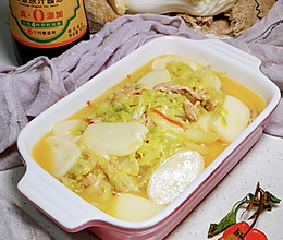 #橄榄中国味 感恩添美味#黄芽菜肉丝炒年糕的做法