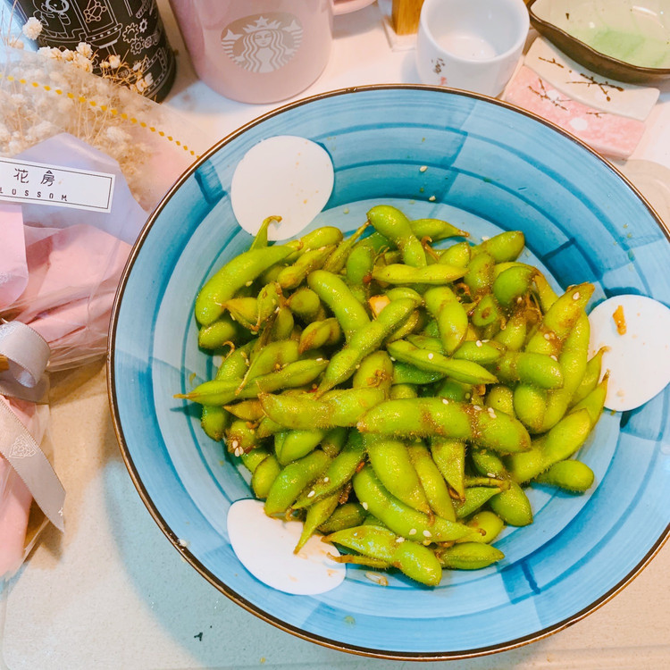 凉拌毛豆的做法