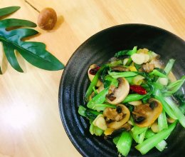 #素食主义#口蘑炒青菜的做法
