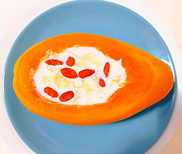 甘润杏汁木瓜的做法