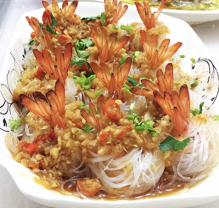 蒜蓉粉丝虾、团圆富贵的做法