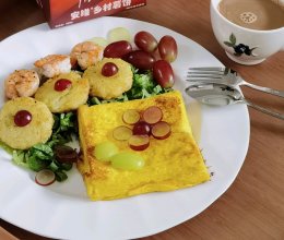 #非你莫“薯”挑战赛#早餐，薯饼虾仁鸡蛋吐司的做法