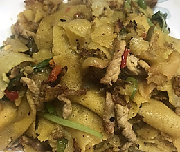 青椒肉丝炒豆饼的做法