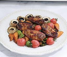 烤时蔬鸡翅的做法