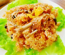 咸蛋黄香菇糯米鸡饭#味达美星厨X小厨中秋团圆宴#的做法