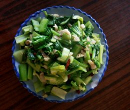 五花肉炒小白菜的做法