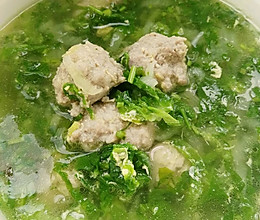 小白菜肉丸子汤的做法