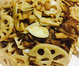 藕片炒肉的做法