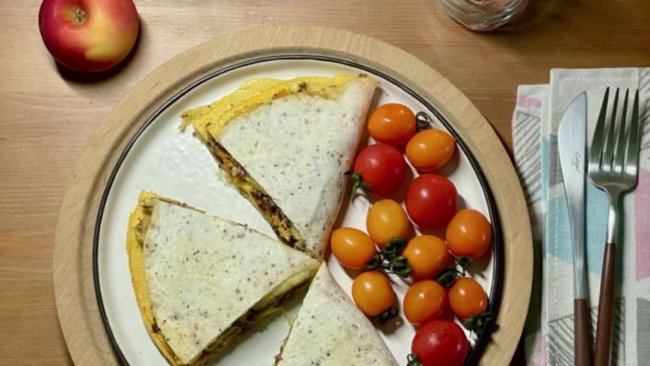 #节日美味就这么简单#爆浆芝士牛肉滑蛋卷饼的做法