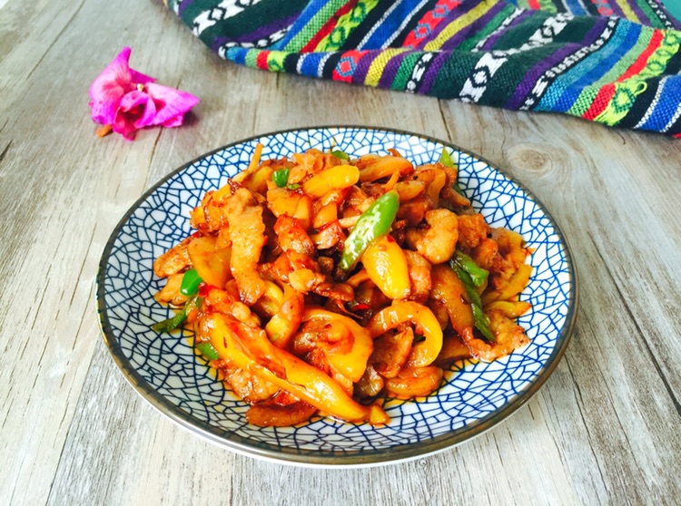 菠萝蜜炒肉丝的做法