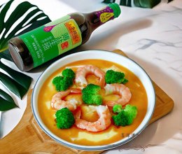 #李锦记X豆果 夏日轻食美味榜#虾仁豆腐蒸蛋的做法