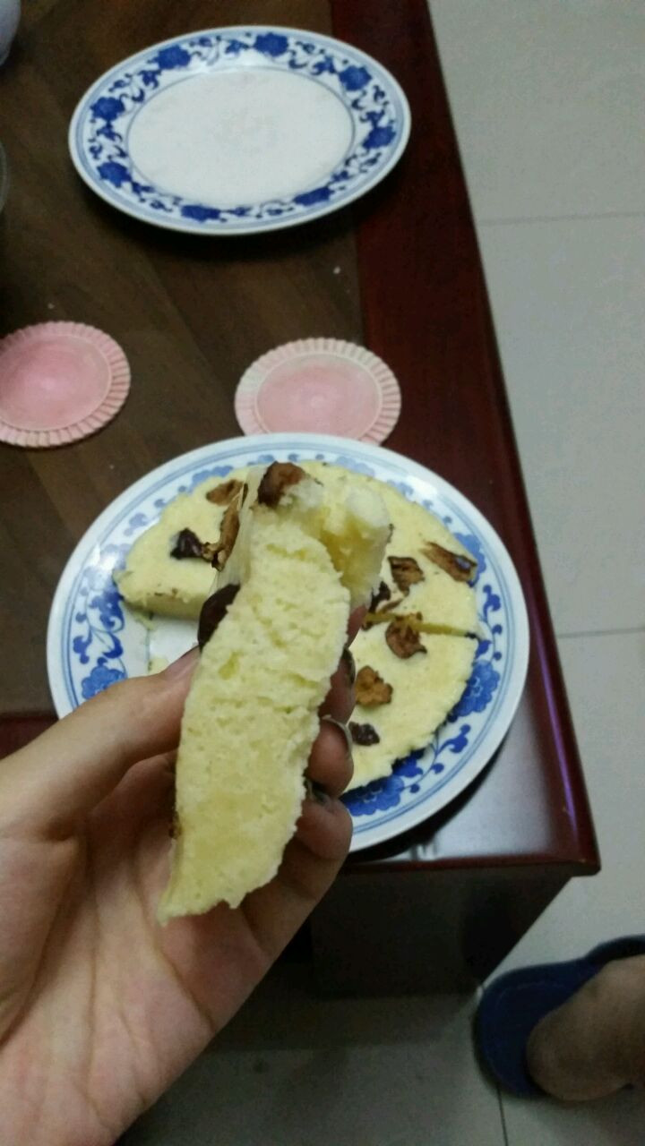 晒晒自己做的蒸蛋糕图3