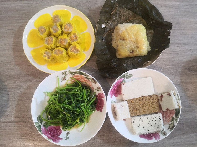 鲜肉蟹籽稍麦，糯米鸡图1