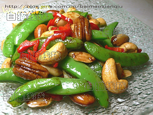 果仁甜豆：可口的风味素食的做法